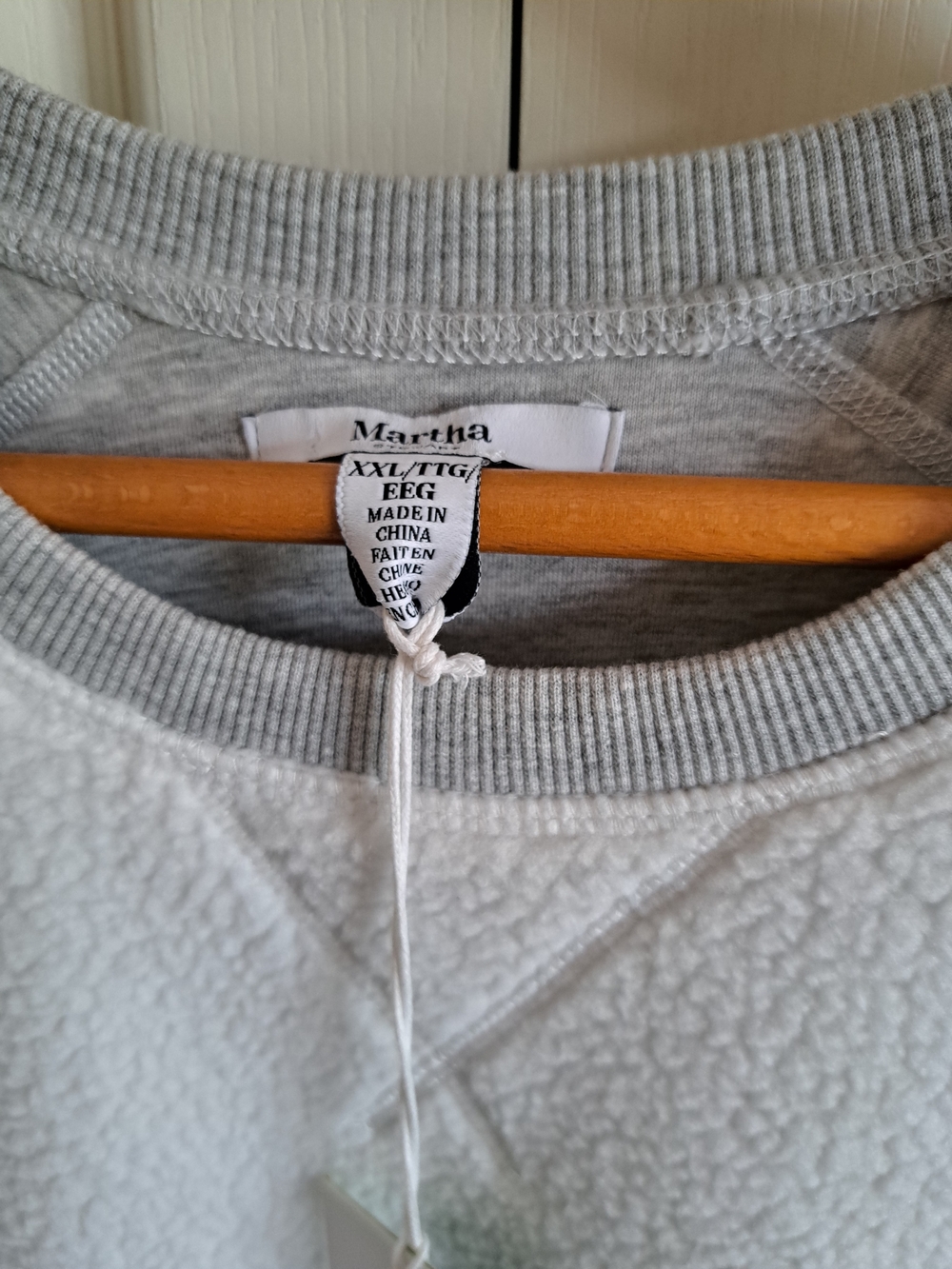 Martha Stewart Light Gray Sherpa Pullover Sweatshirt - Picture 3 of 13